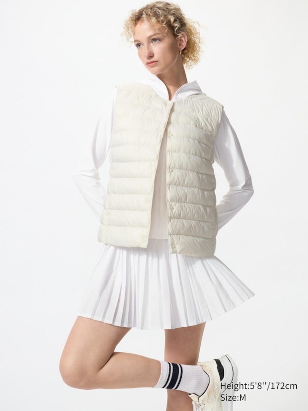 UNIQLO PUFFTECH Compact Zip Vest Size S Off White Ivory